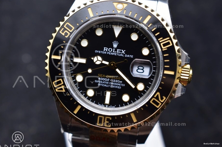 A2824 Black Tone YG SS Best Edition SS Upgraded V Sea-Dweller on Two GMF Bracelet 1061 YG Dial 126603 0203